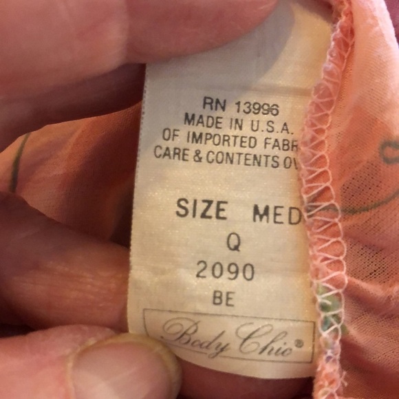 Body Chic Size Medium Spaghetti Strap Plaid and Floral Sheer Nighty Vintage - Picture 11 of 11